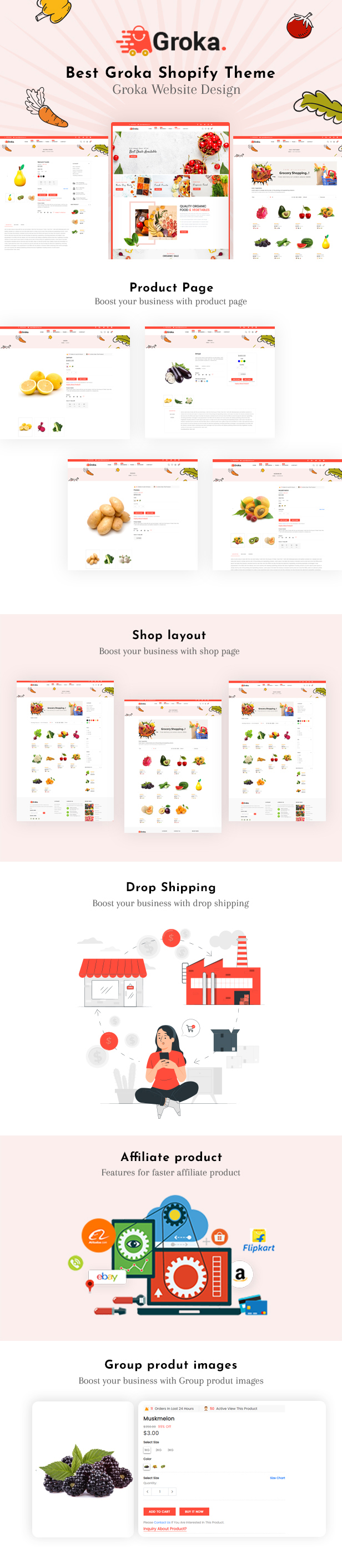 Groka – Vegetable, Organic & Grocery Supermarket Responsive Shopify Theme OS 2.0